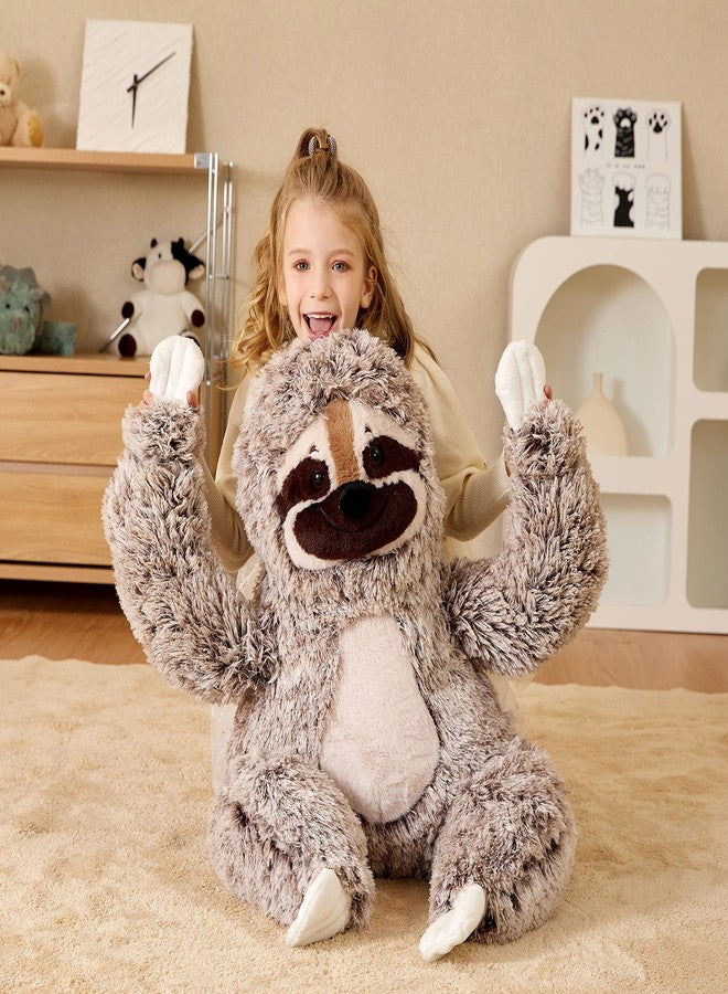 EARTHSOUND Giant Sloth Stuffed Animal Plush Toy,30" Large Jumbo Cute Soft Toys,Big Size Huge Fluffy Plushy Oversized Fat Plushie,Gifts for Kids Girlfriend Children (30 inches, Brown) - Image 4